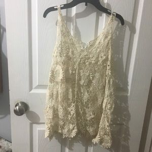 Crochet floral tank top